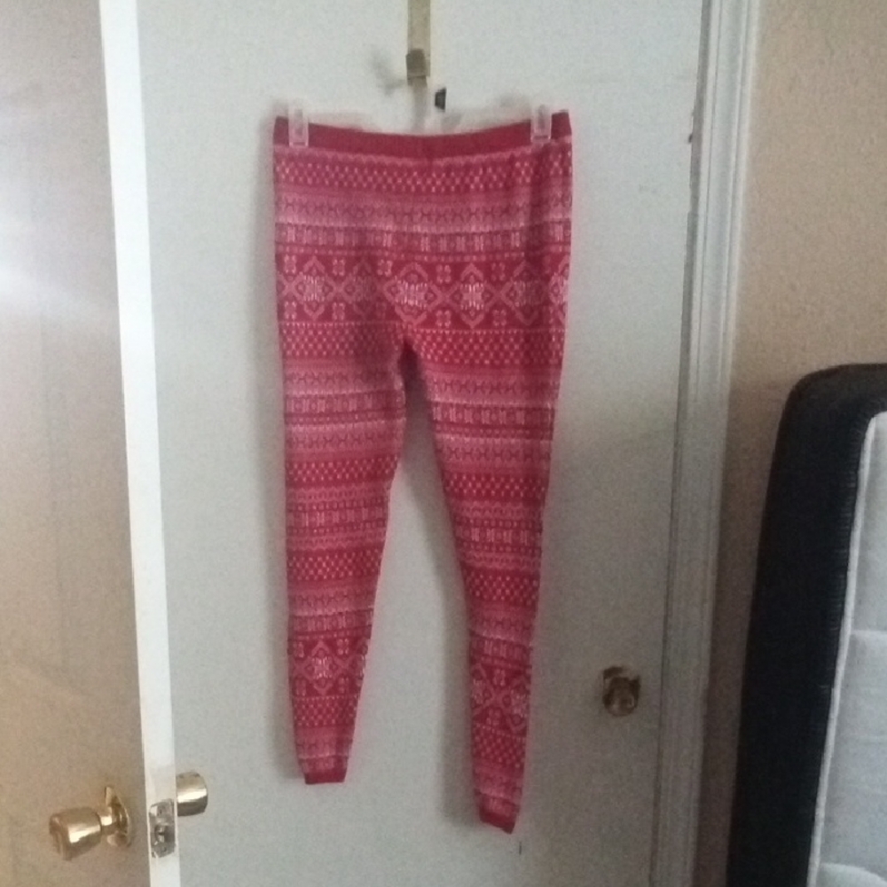 Red Patterned Leggings